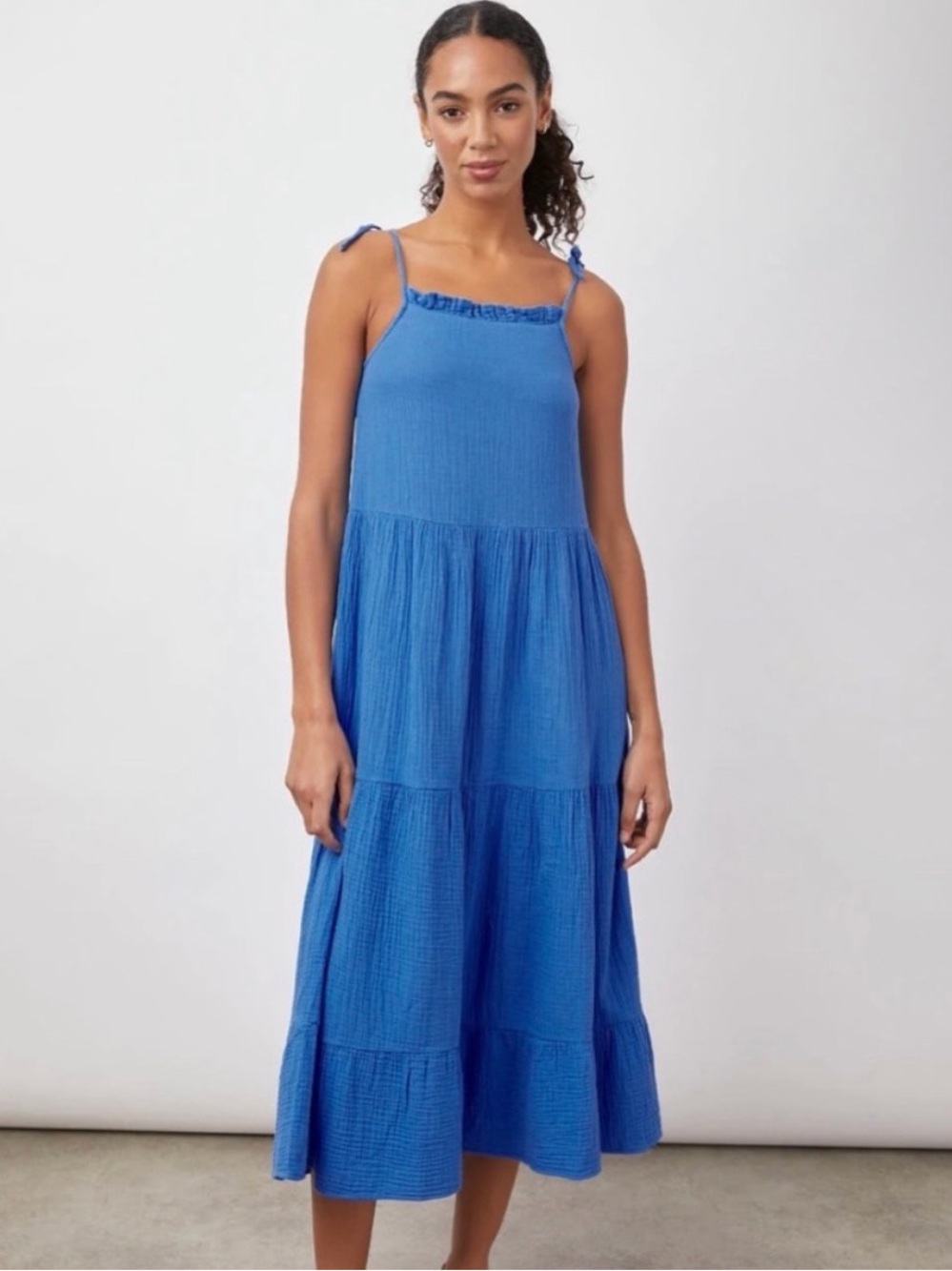 Rails Valeria Tiered Gauze Midi Dress in Palace